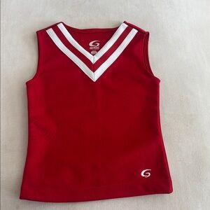 Red Sleeveless Top and Skirt Set